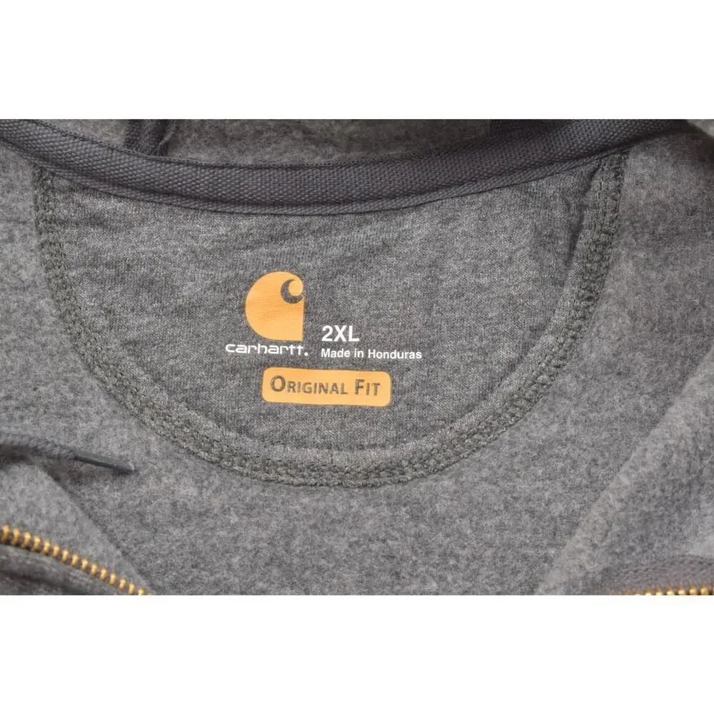 Carhartt Midweight Full Zip Hoodie Carbon Heather Grey 2XL Original Fit K122-026